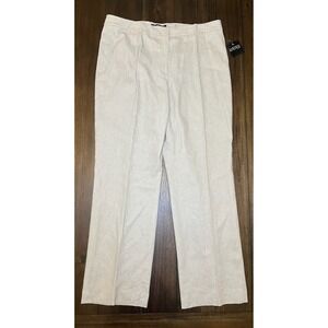 Kasper Womens Stone Beige Straight Leg Dress Pants Lined Career Trousers Size 16